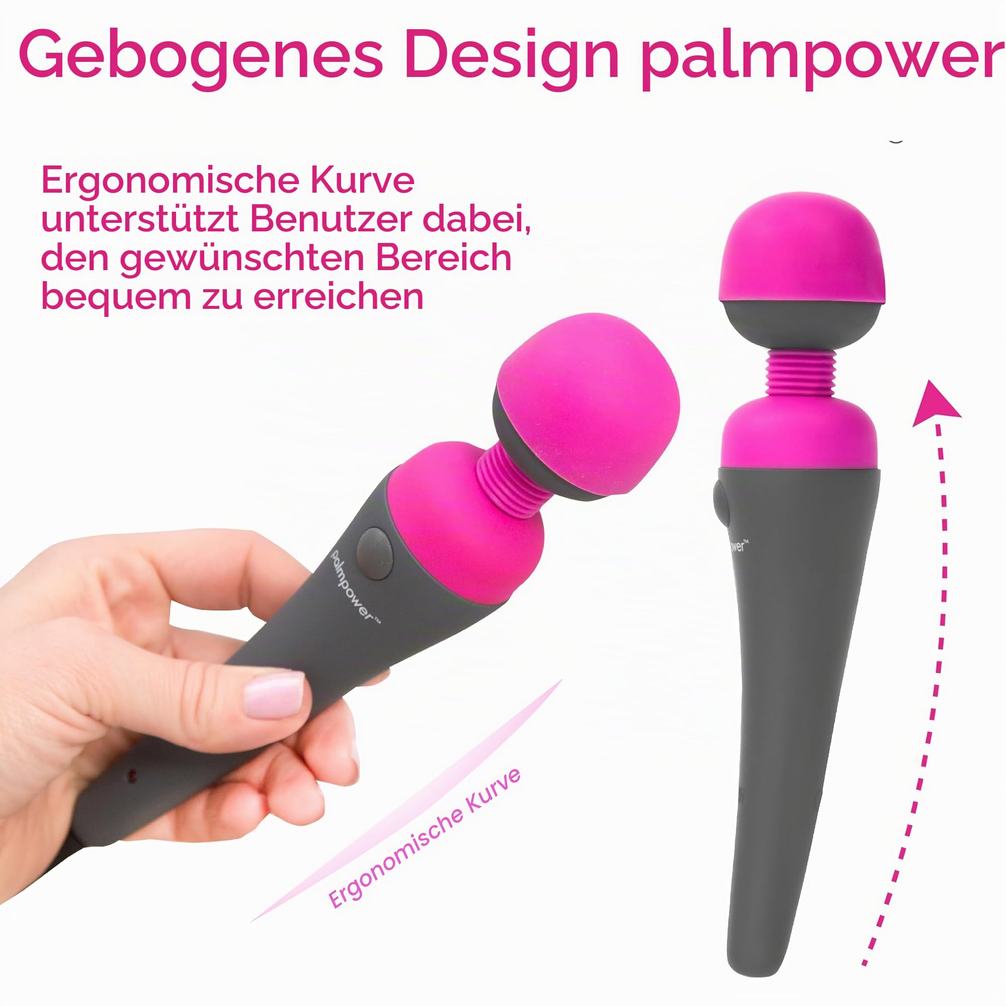 Palm Power BMS PalmPower Massagegerät, Schwarz/Rosa, 1 stück