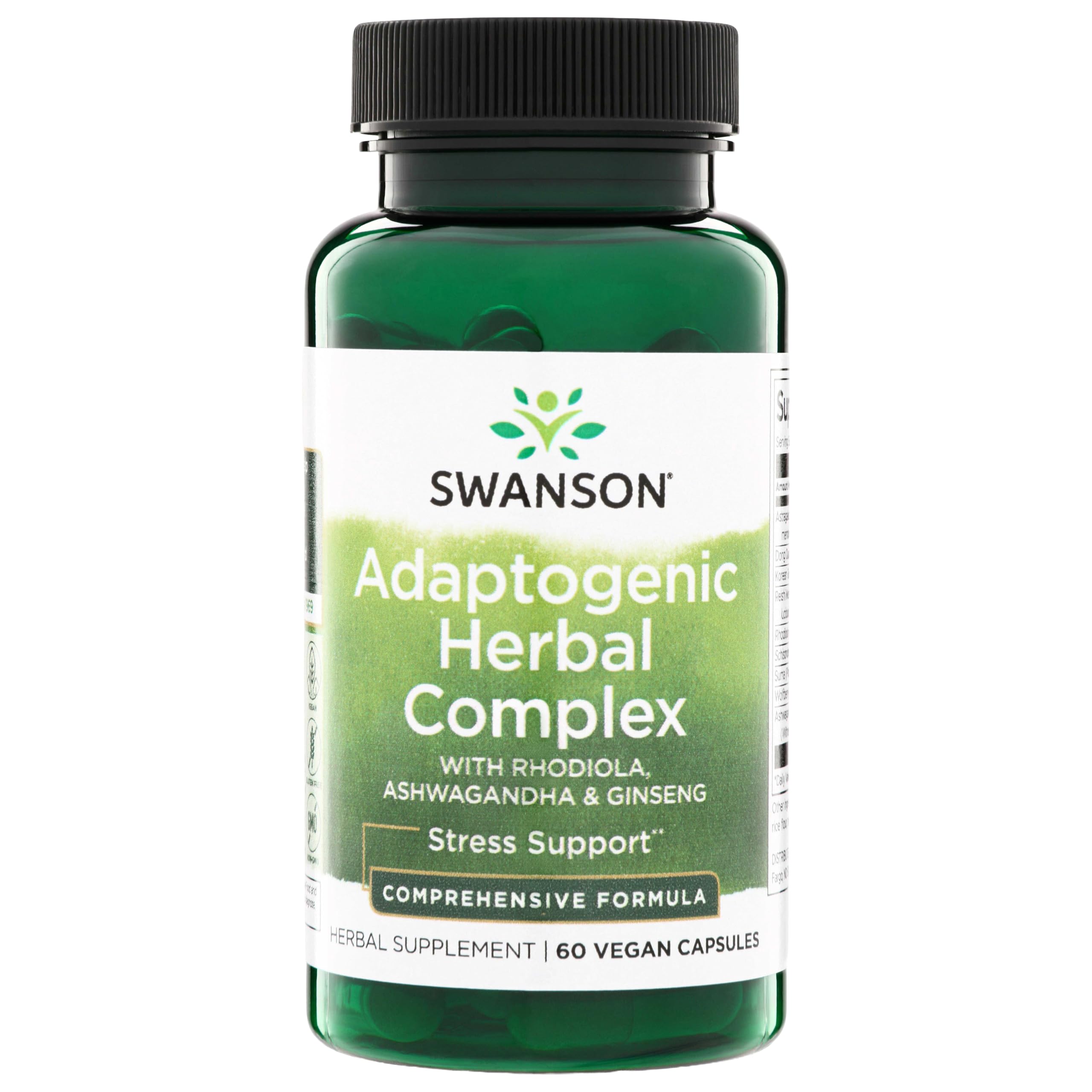 Swanson Rhodiola Ashwagandha Ginseng Complex, 60 Capsules 60 Count (Pack of 1)