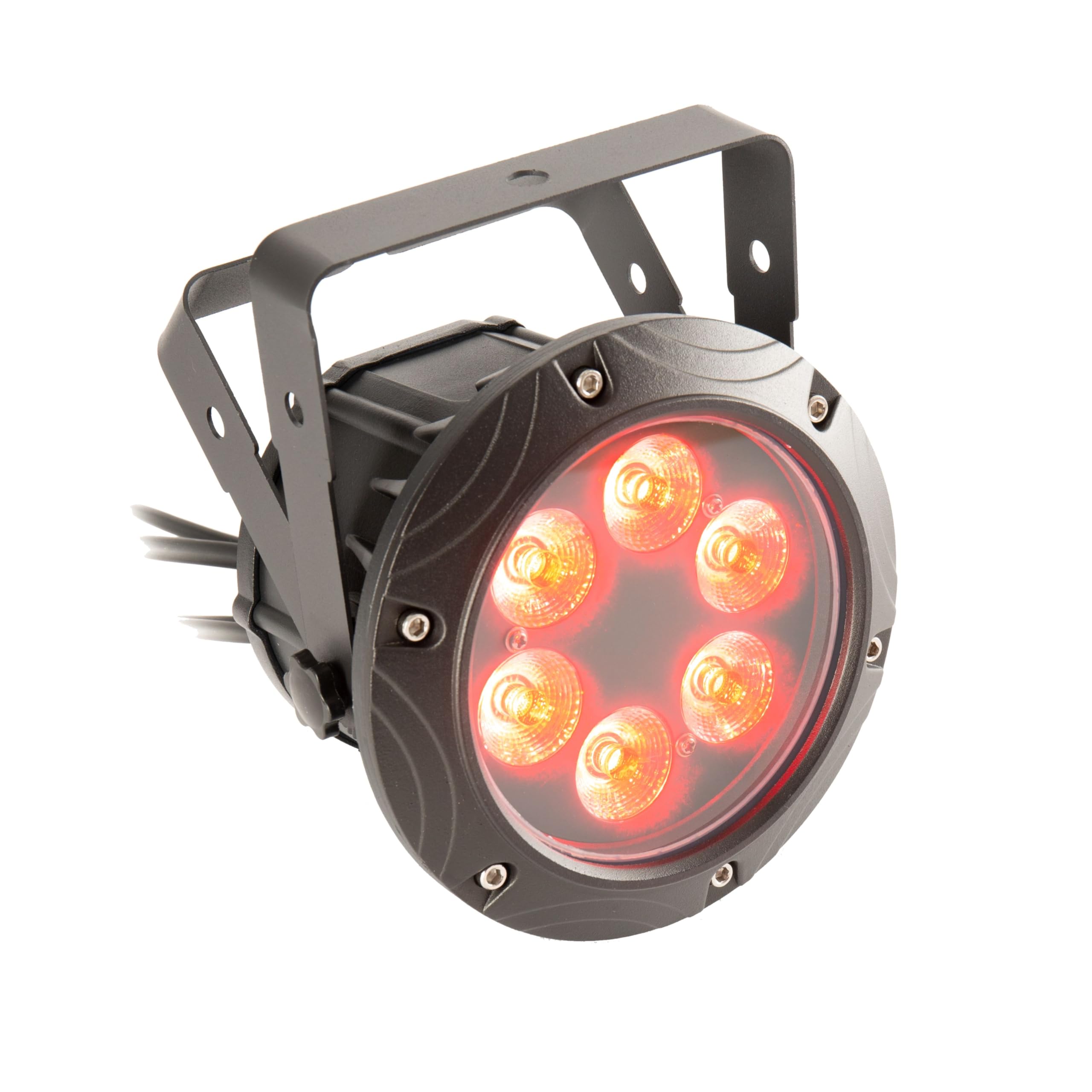 Nano Spot ARC Outdoor LED PAR Scheinwerfer - 6x 8W RGBW, IP65, DMX Steuerbar, 48W Leistung, 30° Abstrahlwinkel, Schwarz, Inklusive DMX IN und Power IN Adapter