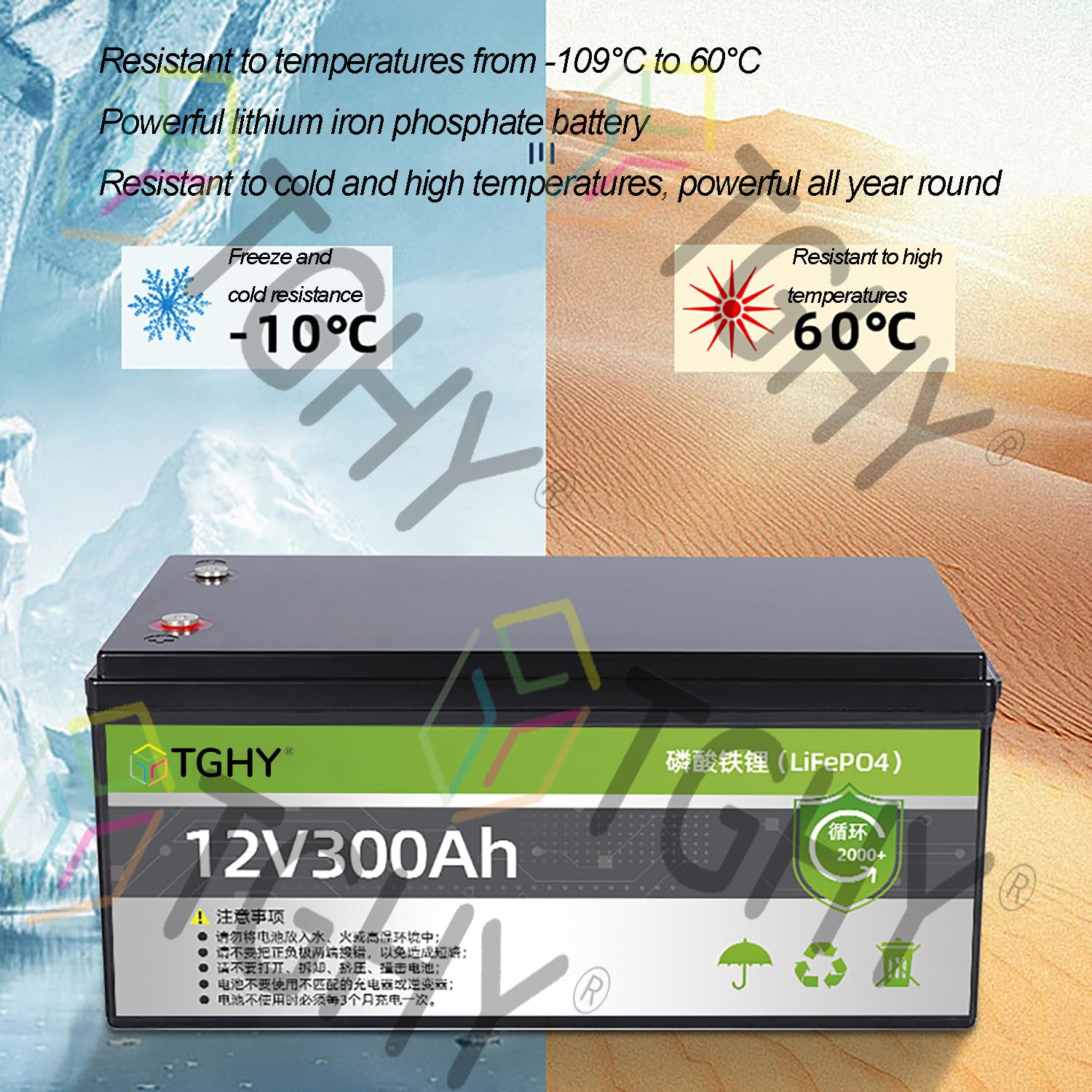 TGHY Akumulator litowo-żelazowo-potasowy 12,8 V, 6-200 Ah, wbudowany system BMS do kamperów, wózków golfowych, łodzi i innych, cykl głębokiego rozładowania 2000,12.8v33ah