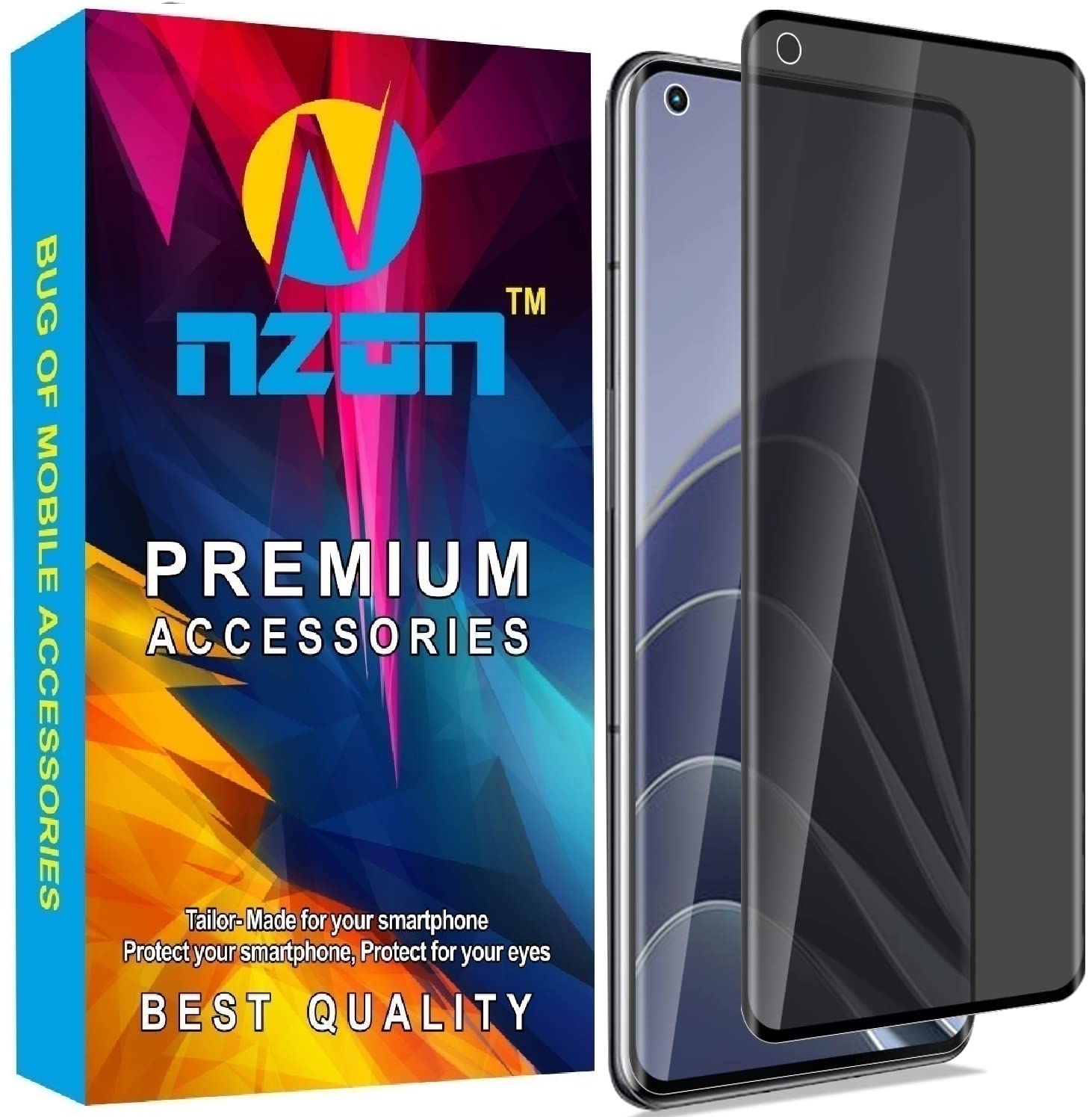 nzon Design For Oneplus 10 Pro Tempered Glass Screen Protector Privacy guard Edge to Edge Curved 5G Anti-spy Screen Saver Full Front Coverage Case Friendly Ultra HD - Black (B0BT7DCKL6) Amazon Price History, Amazon Price Tracker