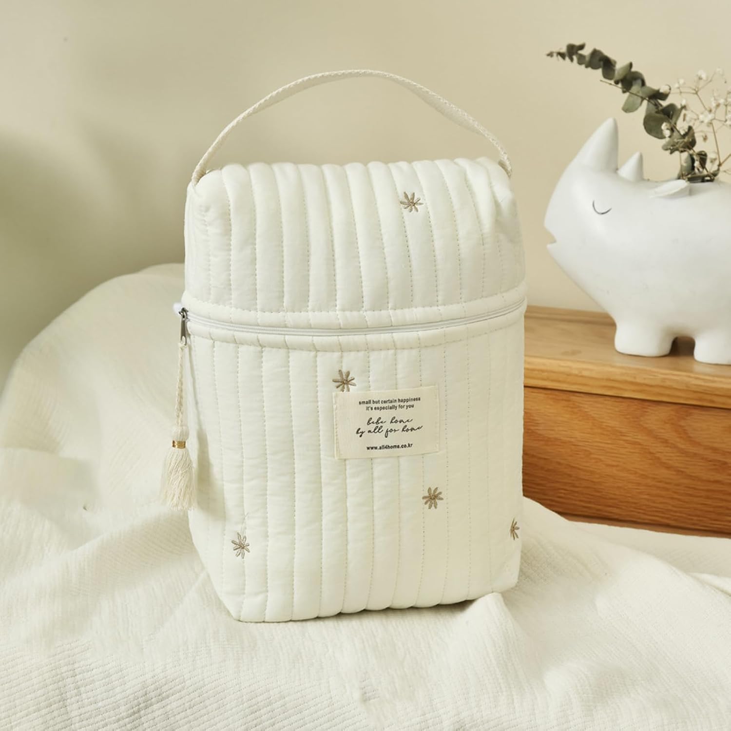 Diaper Bag Organizing Pouches, Multifunction Maternity Bag Mini Diaper Bag Diaper Bag Tote Quilted Cotton Cute Diaper Bag Baby Stroller Zipper Bag for Bottle Wipes Pacifier (Stars)