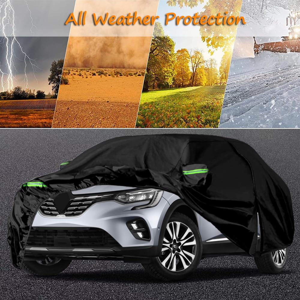 Funda Coche Exterior Compatibles con Renault Captur 2013-2026, Cubierta para Coche Impermeable, Coberturas Completas con Tira Reflectante
