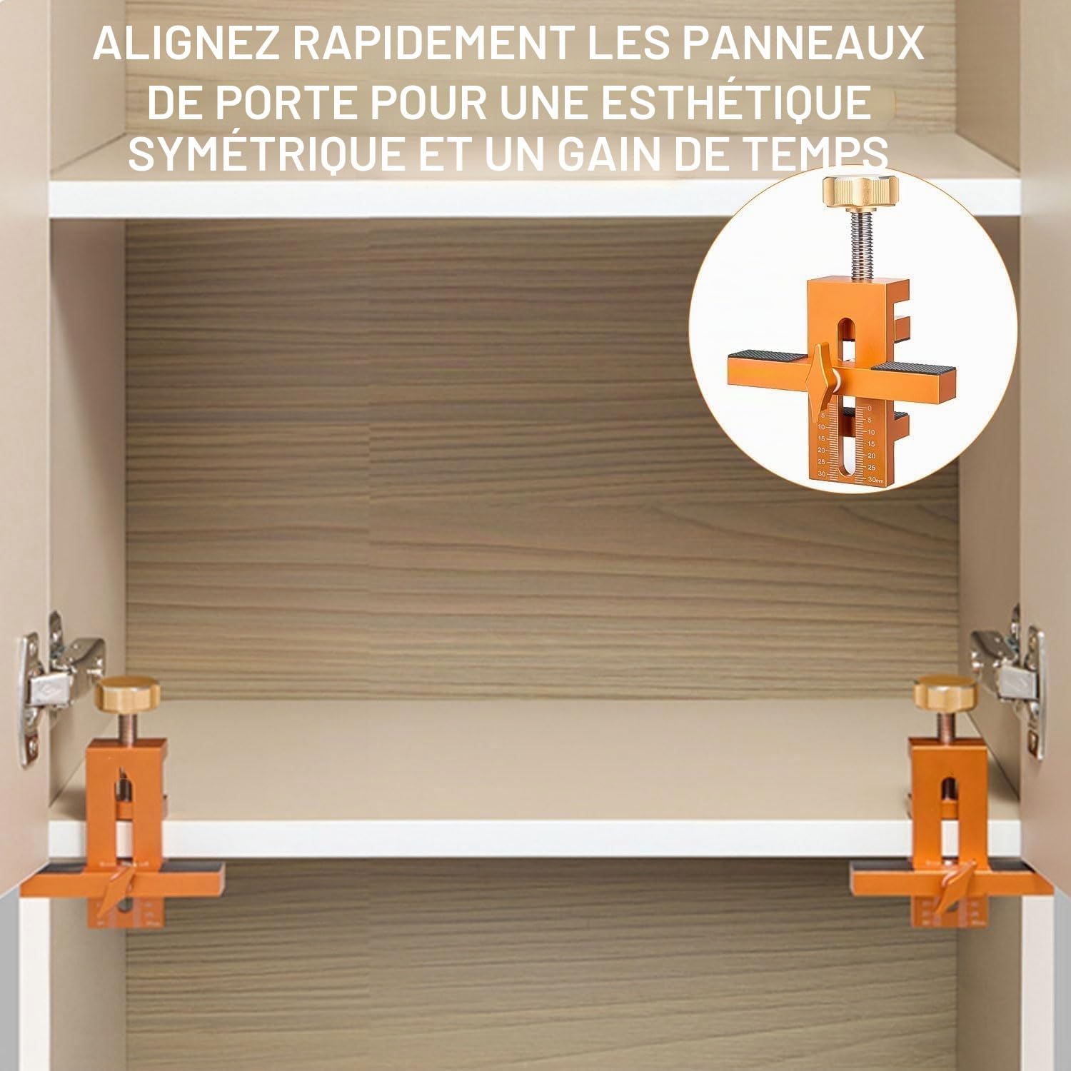 Outil d'Installation de Porte d'Armoire Polyvalent, Gabarit Defonceuse a Bois, Gabarit de Percage, Robuste et Portable - Idéal pour une Installation Précise et Facile des Portes d'Armoires