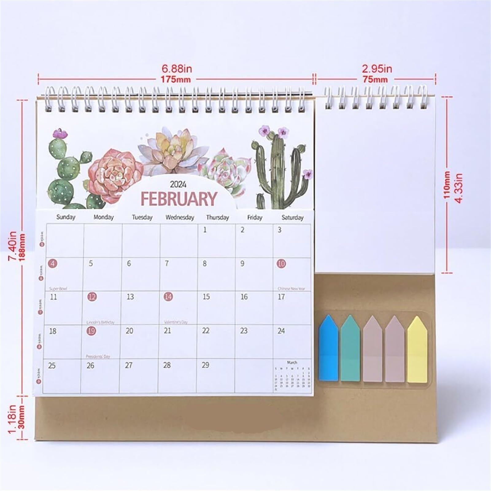 Familienplaner Kalender 2024 Tischkalender 2024, Januar Bis Dezember, 12 Monatskalender 2024, Tischkalender, 21,8 X 25,4 Cm Kalender 2024 (Color : C, Size : 3pc)
