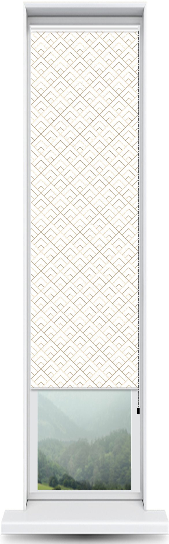 Windowpix ShadePix Blackout Roller Window Shade Custom 12 x 54 Peaks Modern White Beige