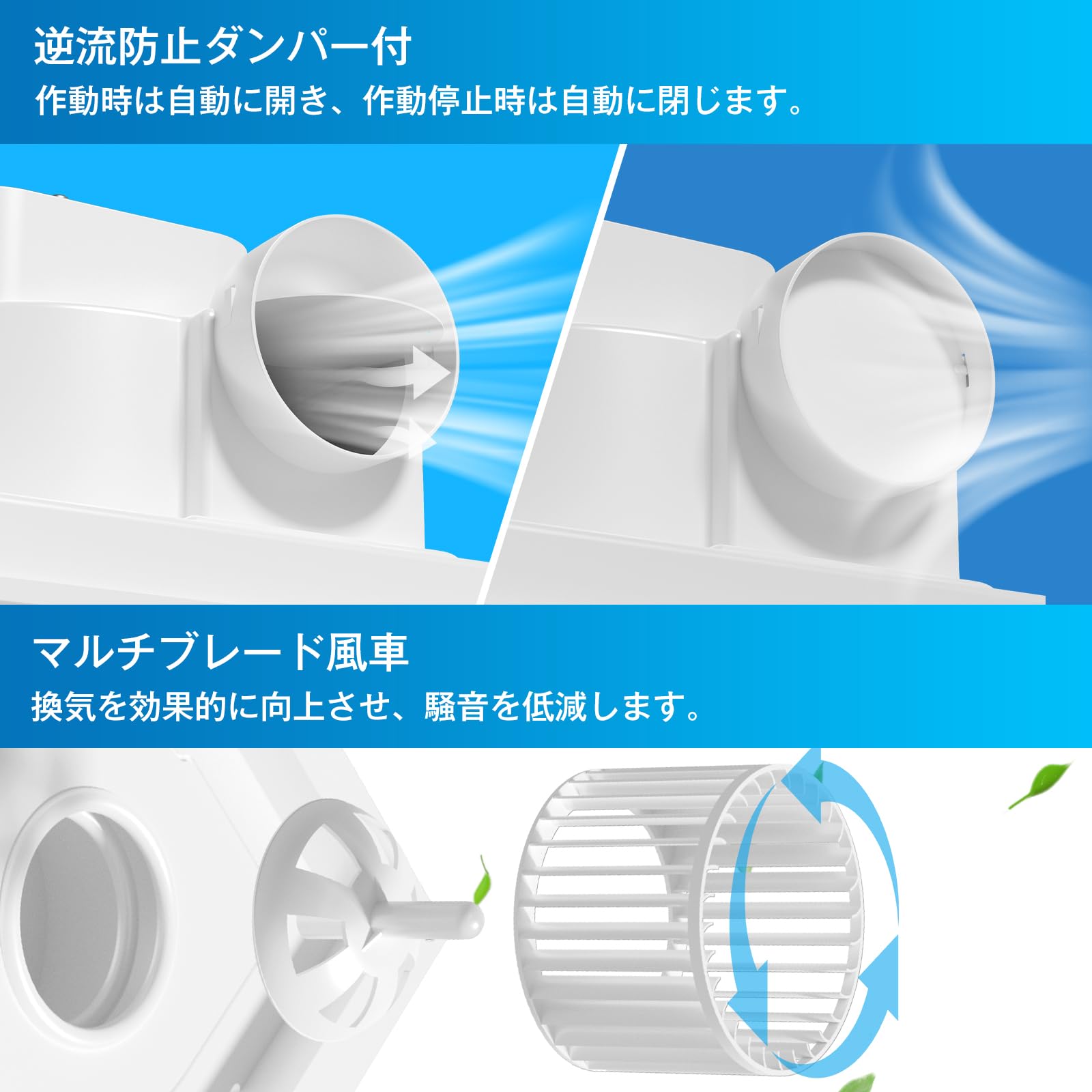 Amazon.co.jp: Hon&Guan 天井埋込形換気扇 20cm 浴室換気扇 シロッコ