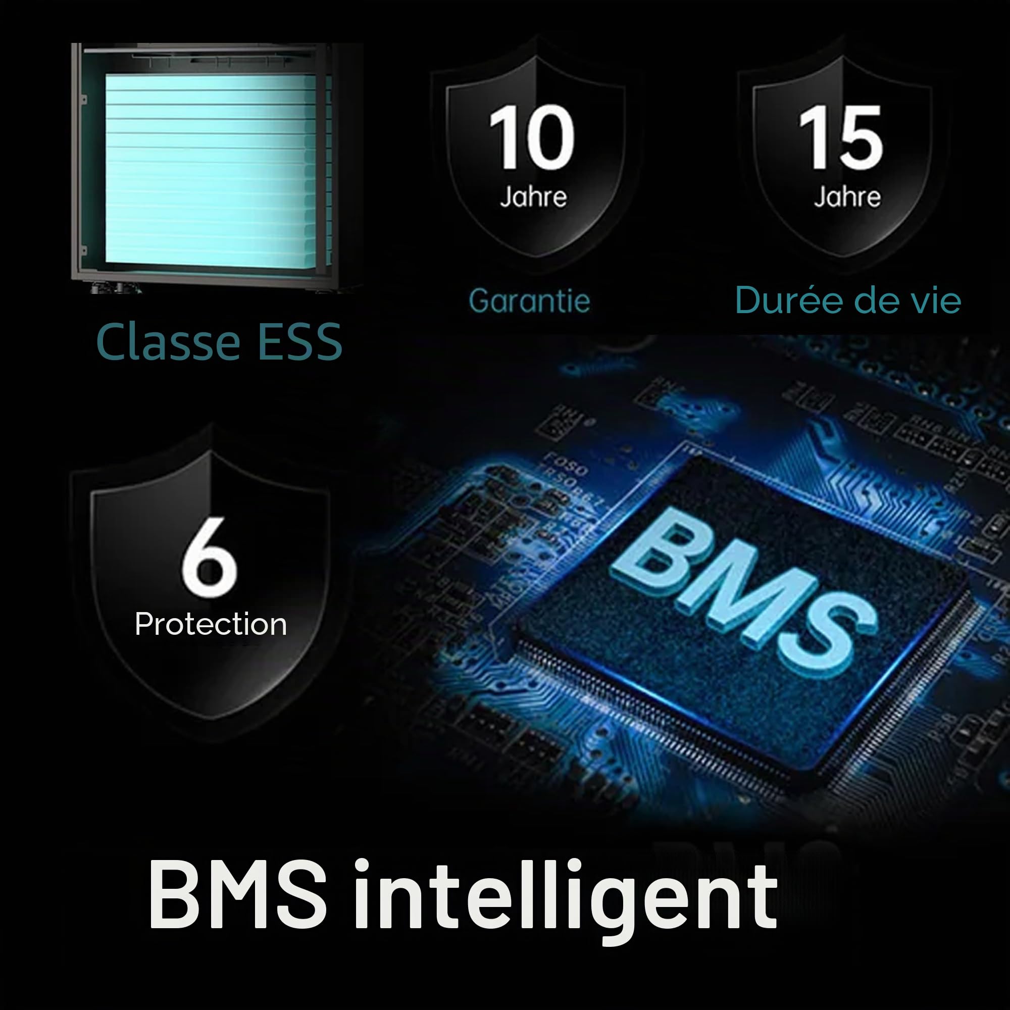 MARSTEK Venus-E Mémoire de Centrale de Balcon 5,12 KW + Compteur Intelligent CT002, système de Stockage d'énergie couplé AC, mémoire Solaire Tout-en-Un, 0% de TVA, Uniquement pour Les particuliers