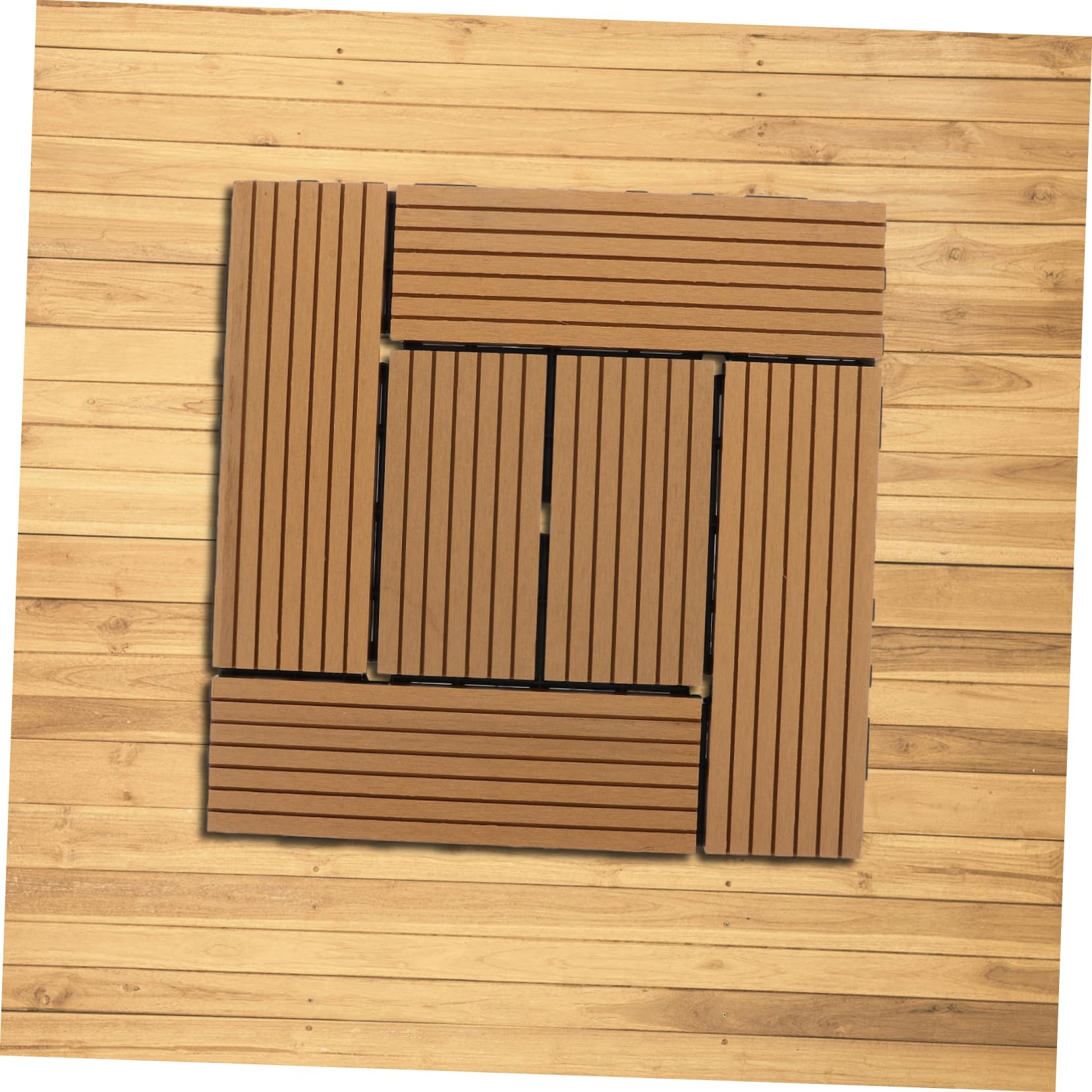 Cabilock Dalles de Terrasse Clipsables Aspect Naturel Revêtement Sol Extérieur Antidérapant Aux Intempéries pour Balcon Jardin Patio