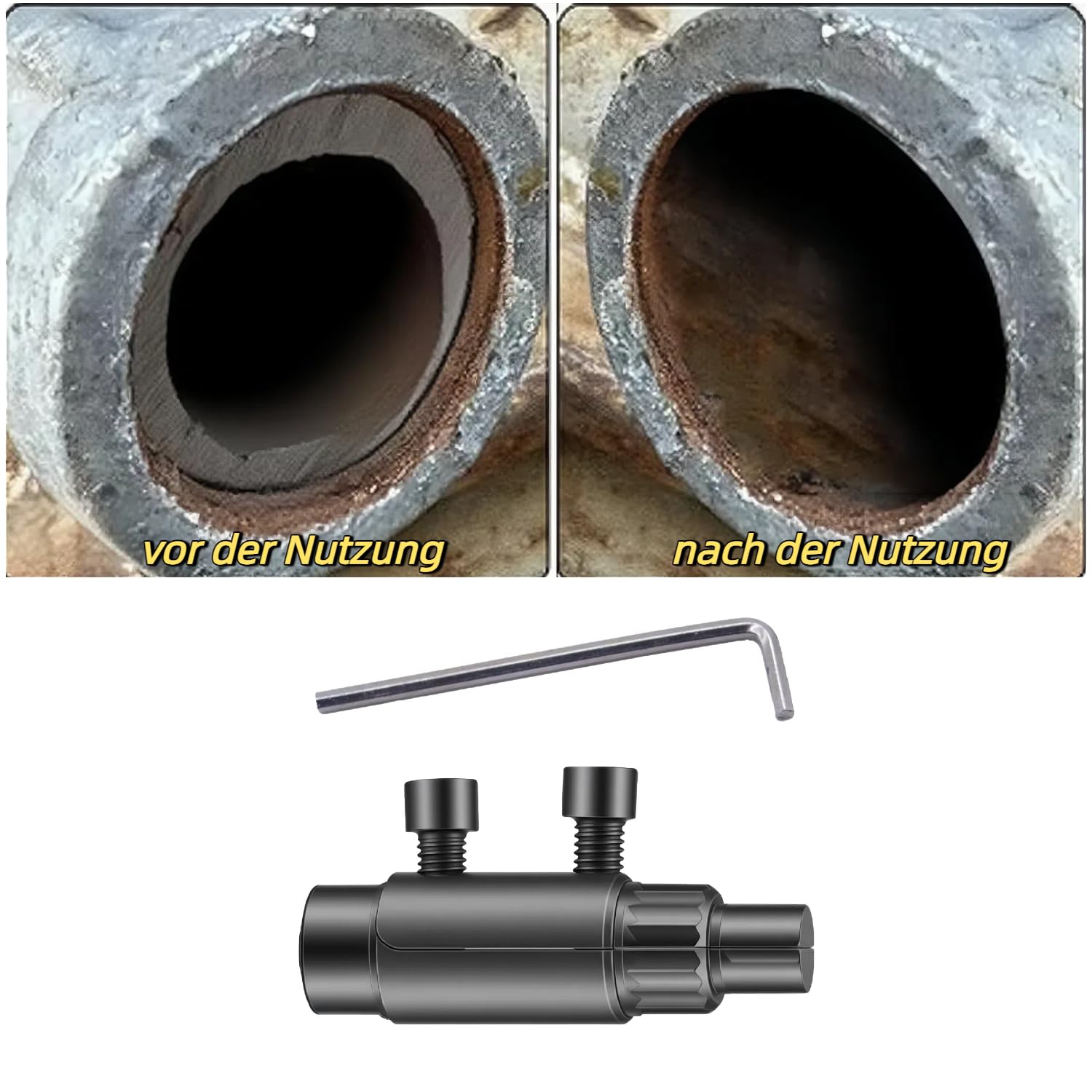 Herramienta de extracción de roscas para tubos y válvulas rotos, herramienta de extracción de grifos (acero 45 para 1/2"/ 3/4"/ 1"), herramienta para desenroscar roscas, con juego de llaves