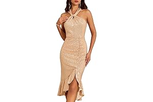 2023 Gold Sequin Graduation Dress