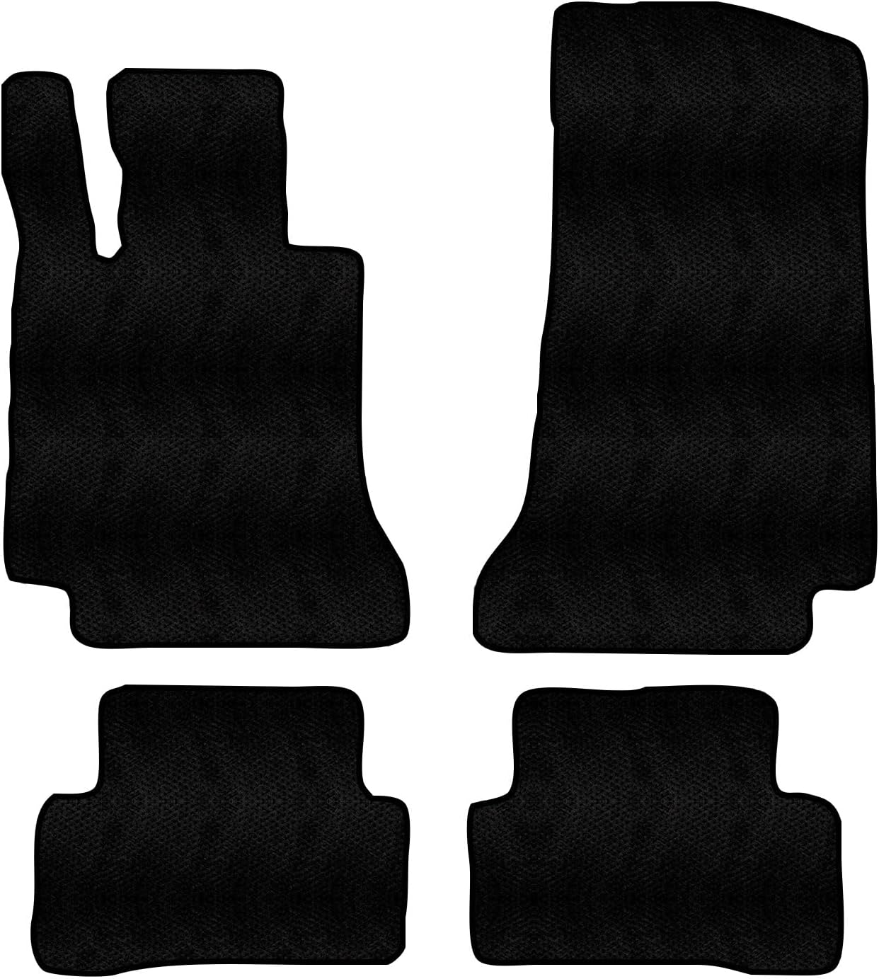 Custom Fit Front & Rear Carpet Floor Mats, Black, Compatible with MercedesBenz C300