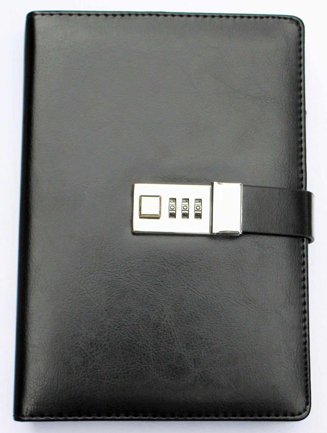 Business Journal with Combination Lock (Or Diary with Combination Lock), A5 Size: 21.5cm X 14.8cm. Combination Lock Diary is Refillable, Binder Notebook (Black)