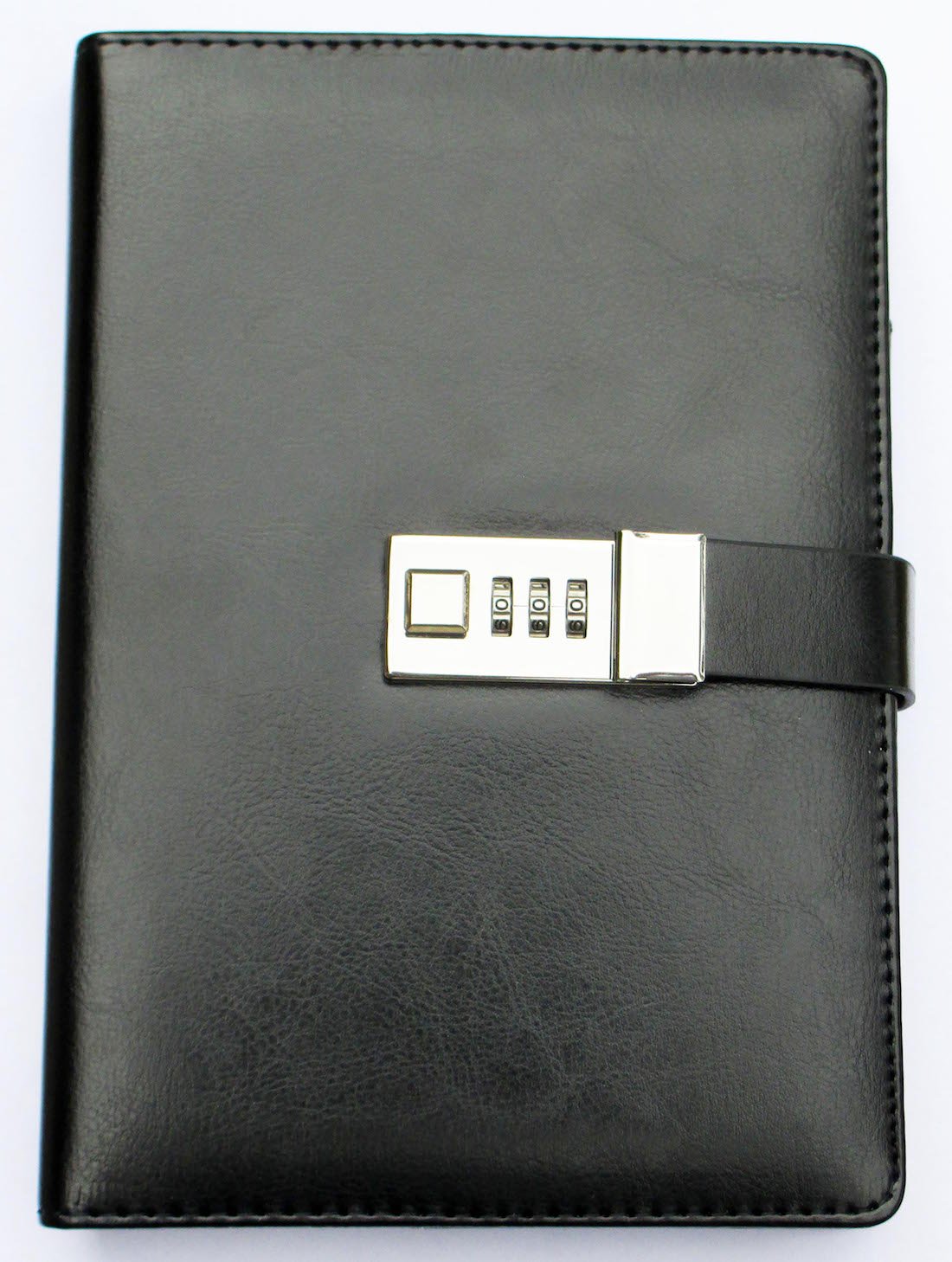 Business Journal with Combination Lock (Or Diary with Combination Lock), A5 Size: 21.5cm X 14.8cm. Combination Lock Diary is Refillable, Binder Notebook (Black)
