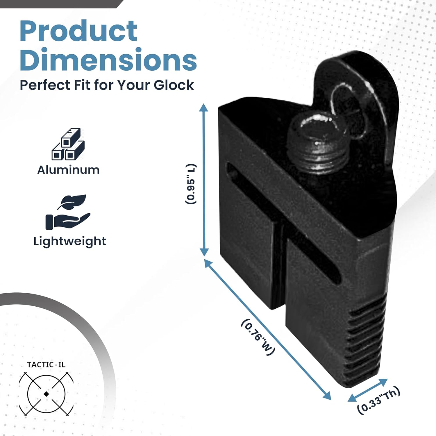 Safety Cord Attachment Grip Plug for Glock | Aluminum & Lightweight | Keeps Clean | Easy Installation | Superior Comfort | Premium Parts | ONLY Compatible with Glock 43x/48