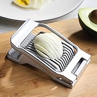 Vista 5 de Rebanadora de huevos duros para huevos duros, alambre de acero inoxidable, cortador de huevos de aluminio resistente, cortador de huevos para huevo