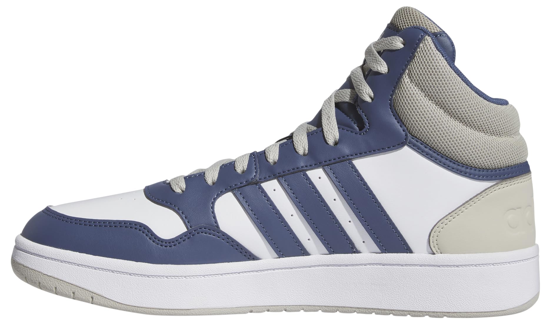 adidas Men's Hoops 3.0 Mid Lifestyle Basketball Classic Vintage Shoes, Cloud White/preloved Blue/Putty Grey, 3.5 UK