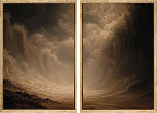 Miniatura 132 de SIGNLEADER Lienzo enmarcado para pared, juego de arte geométrico de mediados de siglo, formas de tocadiscos de música, ilustraciones abstractas,