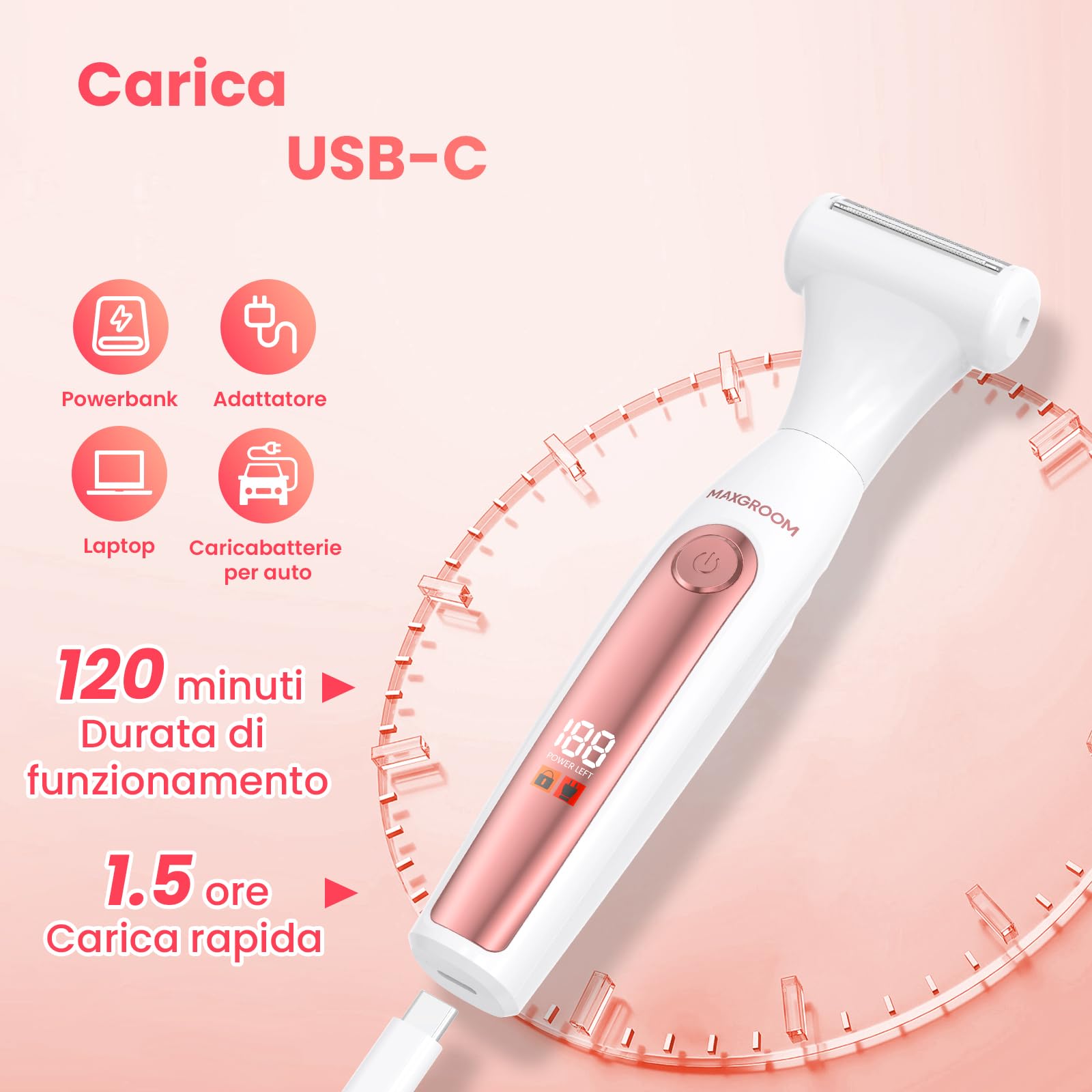 MAXGROOM 4-in-1 Körperhaartrimmer Bikini Trimmer