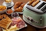 Ariete 0156/04 Retro Style 4 Slice Toaster with 2 Slice Control, 6 Browning Levels and Removable Crumb Tray, Cool Touch Sides, Non-Slip Feet, Vintage Design, Green - 9