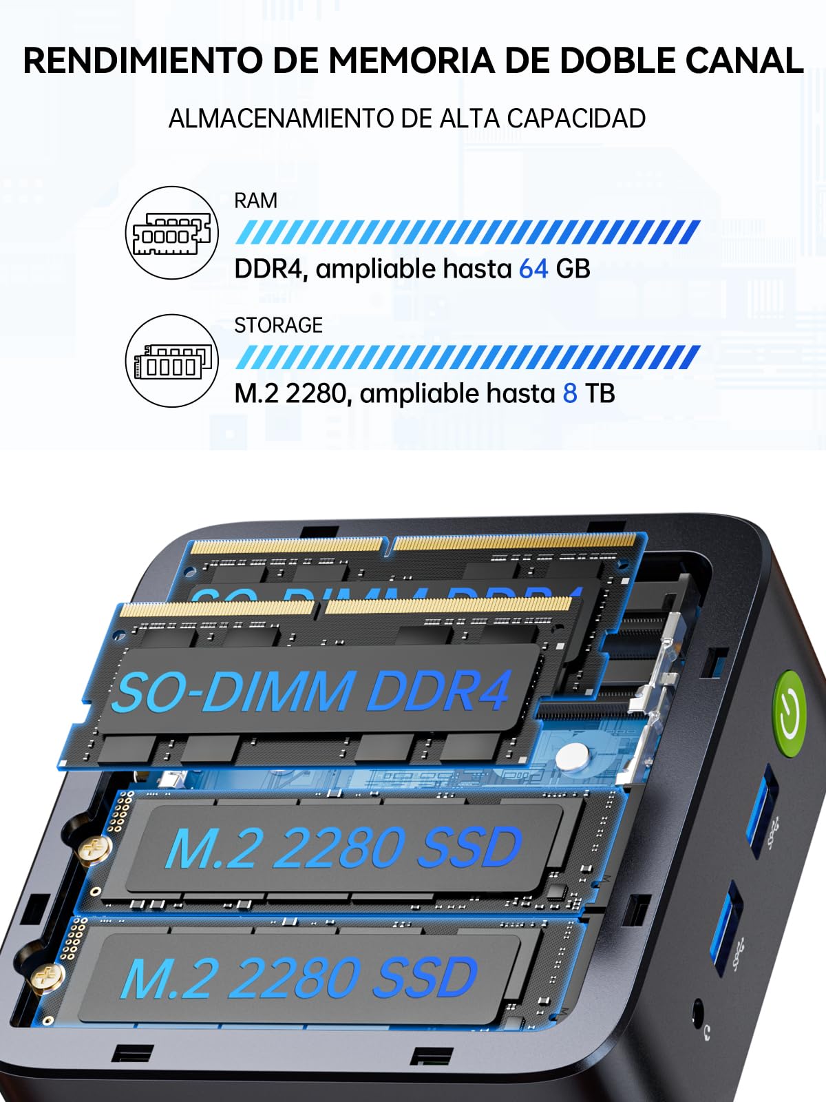 GMKtec Mini PC with Ryzen 5 3500U (beats N150/N95, up to 3.7GHz), 16GB RAM, 256GB M.2 SSD Mini Desktop Computer with 2.5G LAN|Triple 4K Display (HDMI / DP / Type-C), Micro PC for Office/Gaming/Home