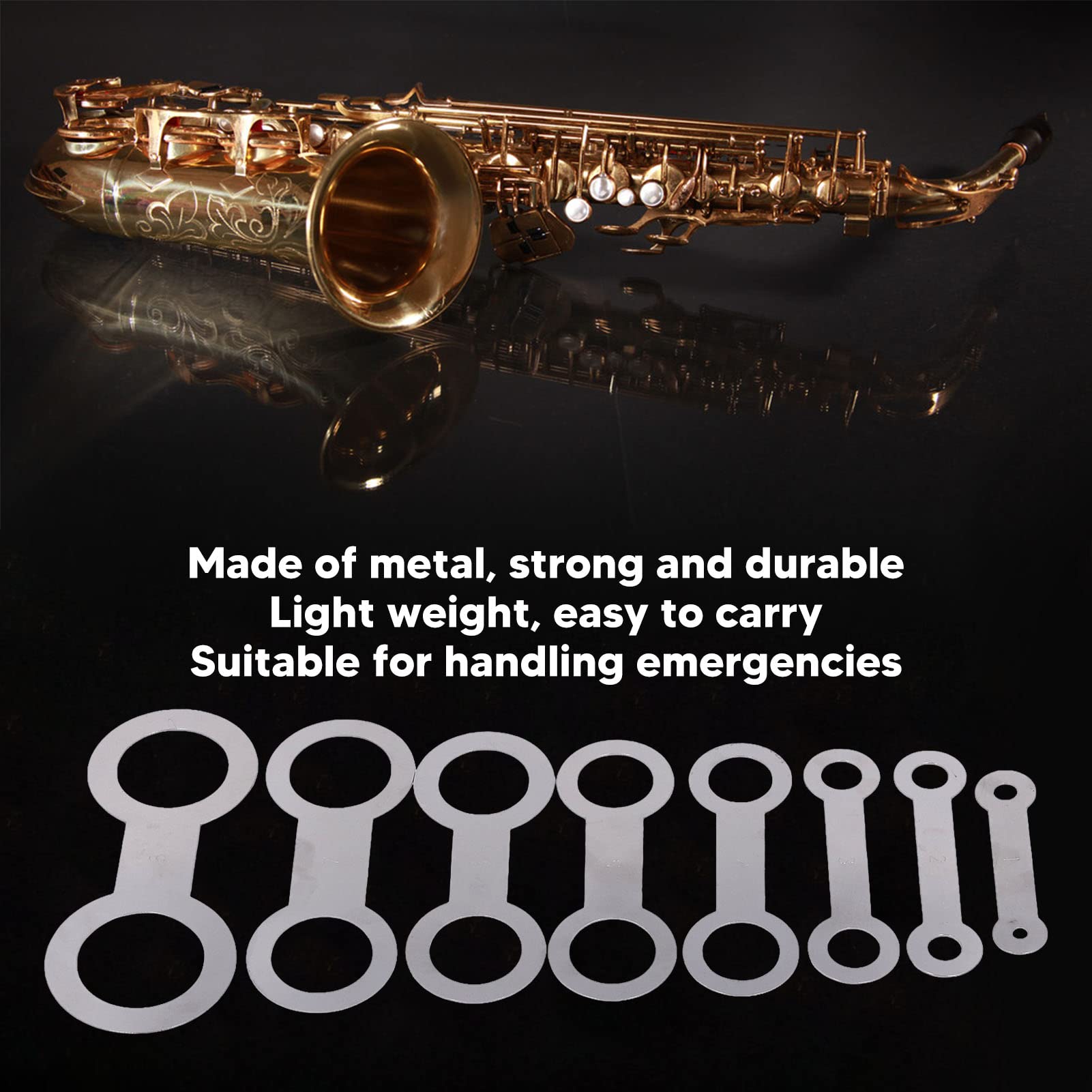 Herramienta de Reparación de Almohadillas de Cuero para Saxofón, Kit de Reparación de Almohadillas para Saxofón de Superficie Lisa Fácil de Sostener Ligero 8PCS para Mantenimiento