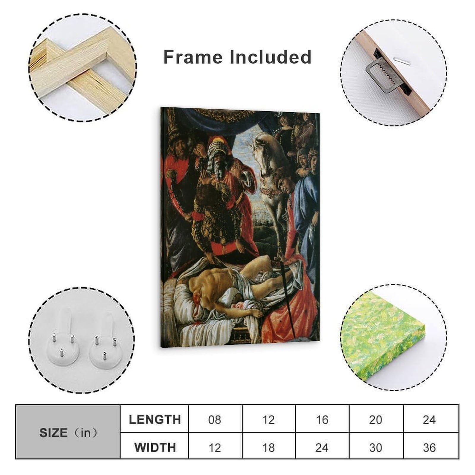 Generisch Sandro Botticelli's Oil Painting Canvas Print Poster Lienzo Póster Impresión artística 20 x 30 Pulgadas