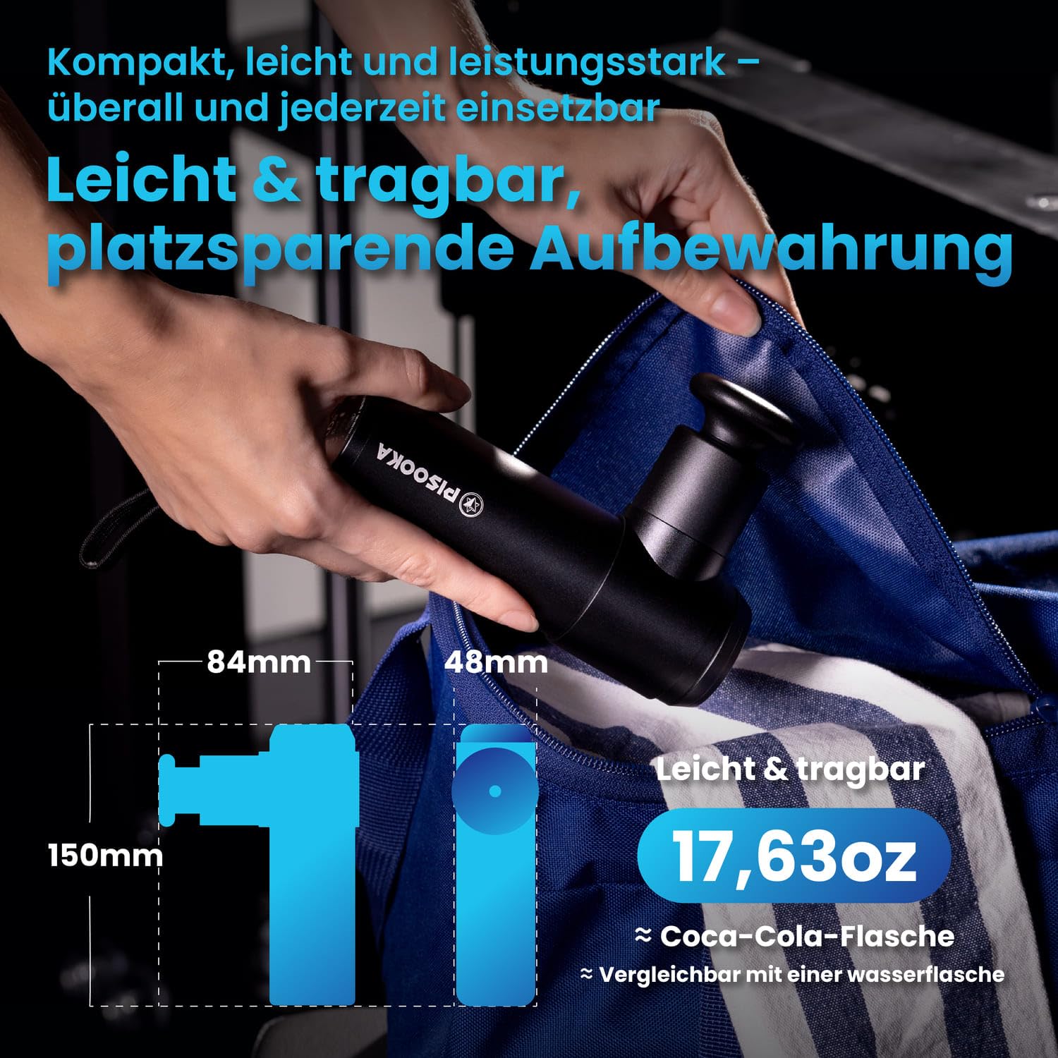 Project Mars PISOOKA X2 Mini Massagepistole für Frauen (0,5kg) – Starkes Handmassagegerät gegen Nackenverspannung – Leise Massage Gun mit 4 Aufsätzen, USB-C & Geschenkbox (Rosa)