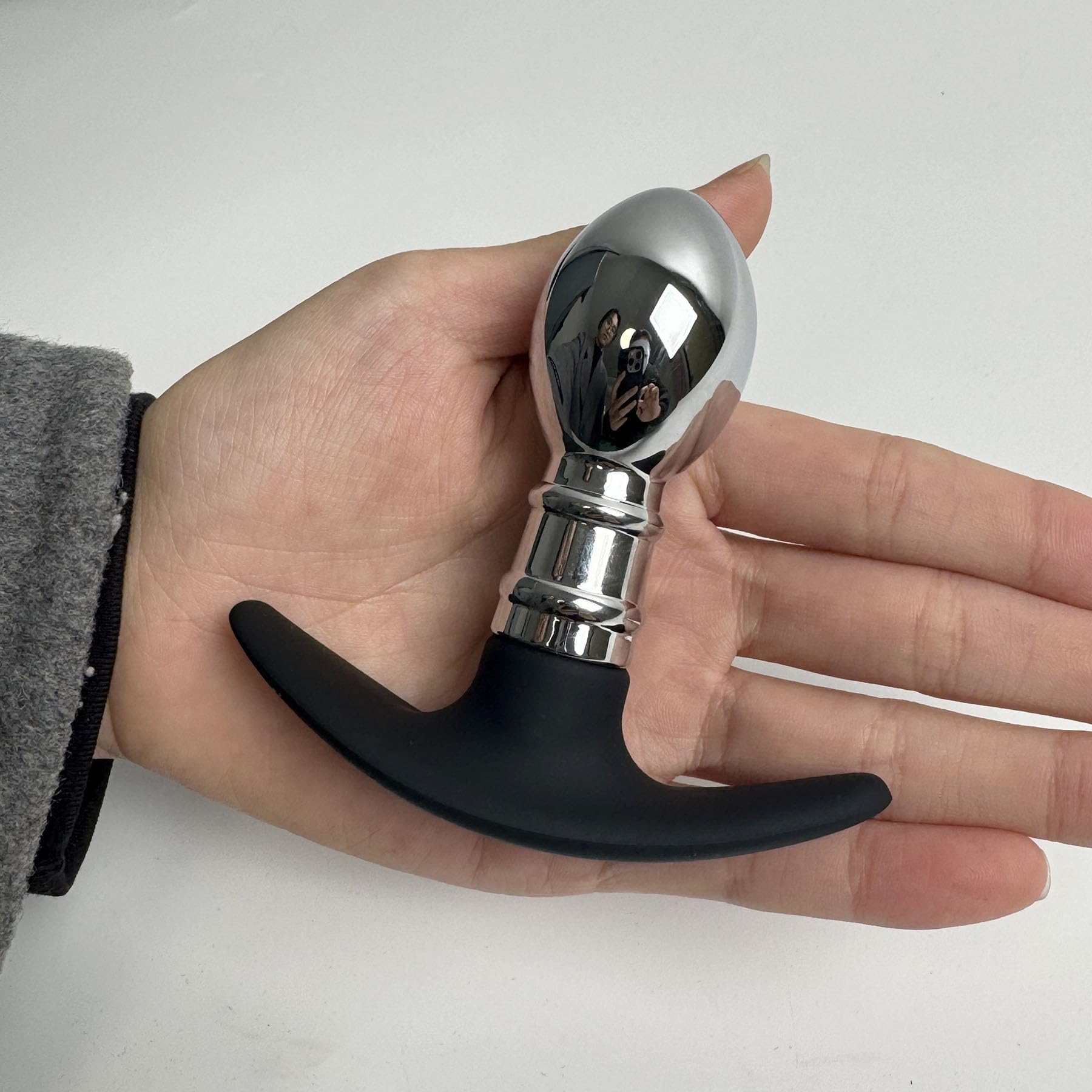 Stainless Steel Anal Beads Butt Plug Prostate Massager - Expanding Anal Plug Trainer Anal Probe G-Spot Stimulation Adult Sex Toys (S)