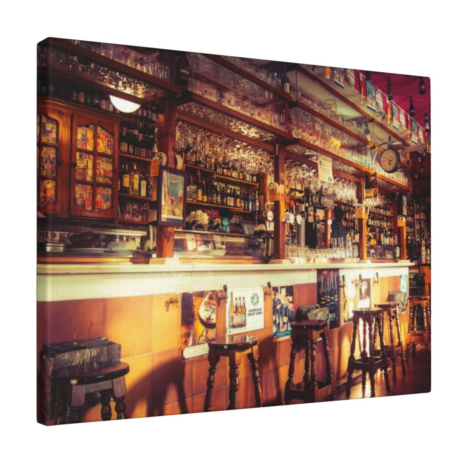 Amazon.co.jp: バーの風景 酒場写真 アニメ アートパネル アート