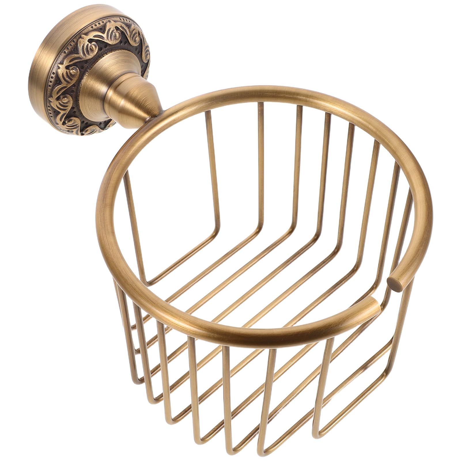 FOMIYES Portarotolo Carta Igienica in Ottone Antico da Parete, Distributore Fazzoletti Multifunzione Cestino Porta Fazzoletti, Accessorio Bagno Rustico per Organizzazione Bagno
