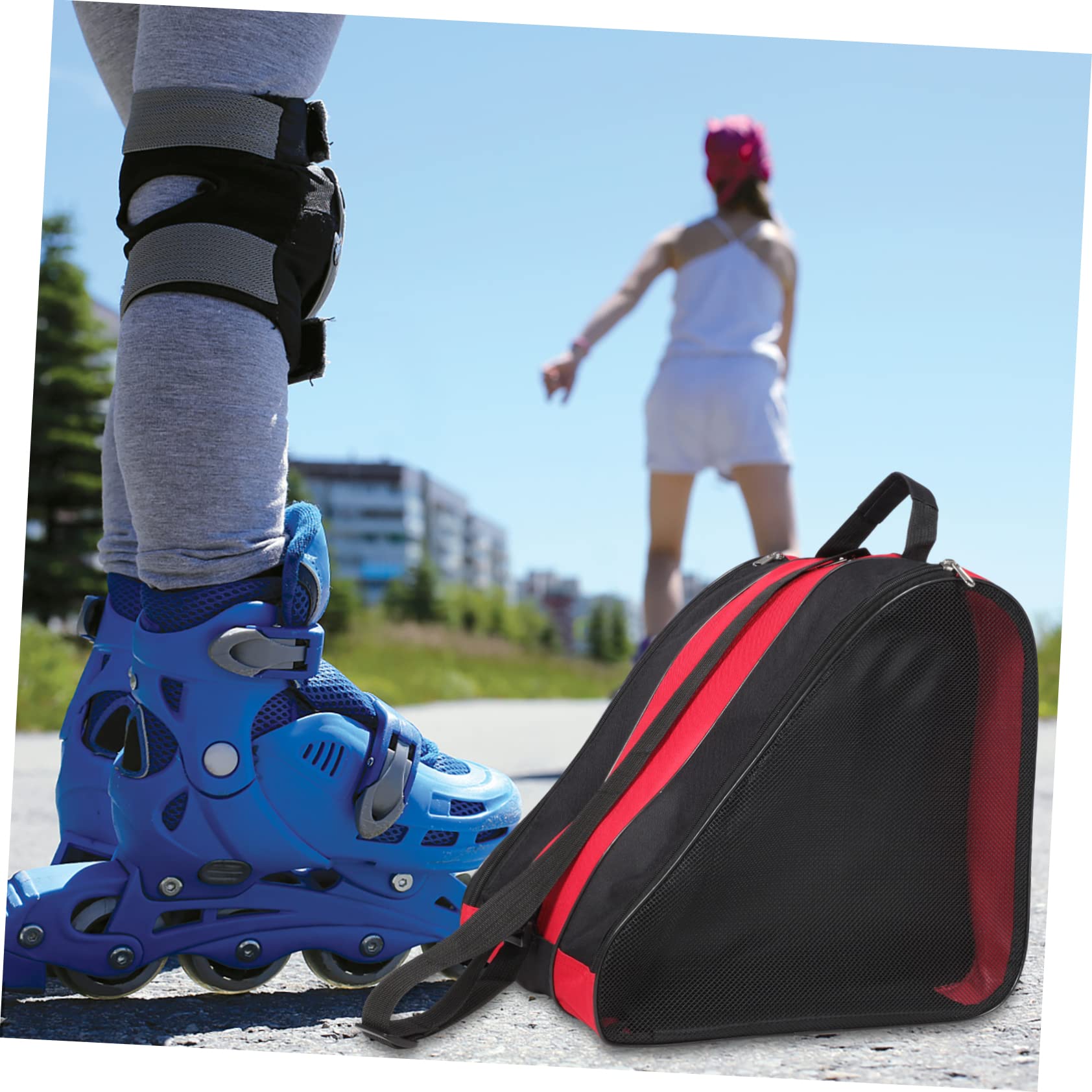 Abaodam Borsa per Pattini a Rotelle 2 Pezzi Oxford Cerniera | Roller Skates e Inline Skates, Cordino per Trasporto, Riutilizzabile e Facile da Pulire