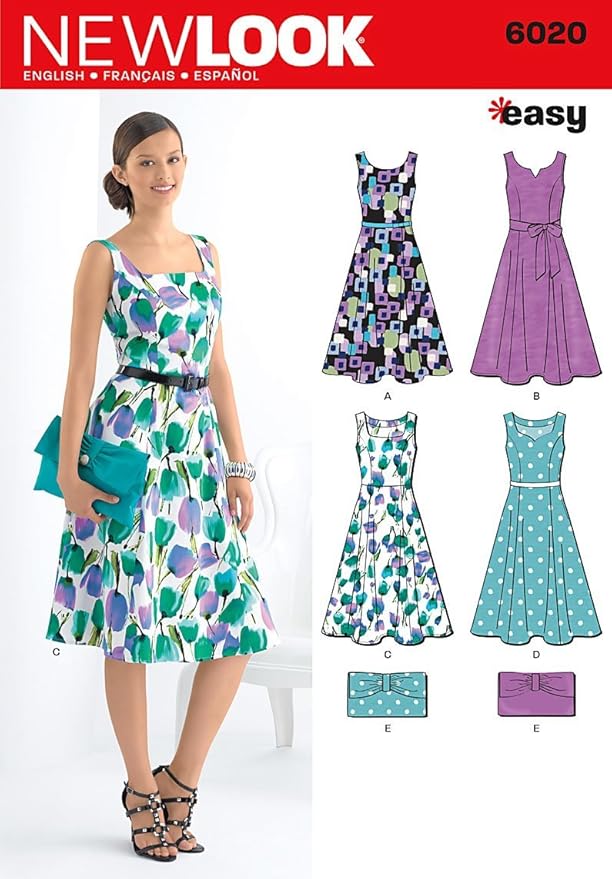 New Look sewing pattern 6020 Misses' Dresses & Purse size