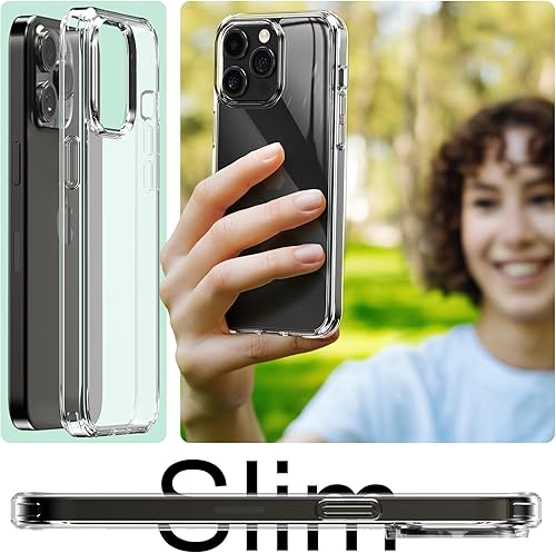 Miniatura 7 de Eastcoo Funda transparente de ajuste delgado para iPhone 15 Pro de 6.1 pulgadas con 2 protectores de pantalla de vidrio templado + 1 protector de