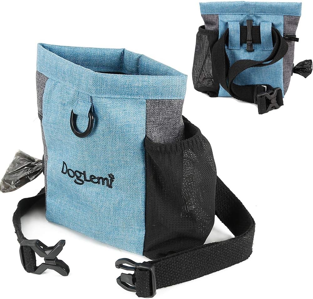 Dog Treat Pouch Bag with Adjustable Waistband, Pet Walking Bag