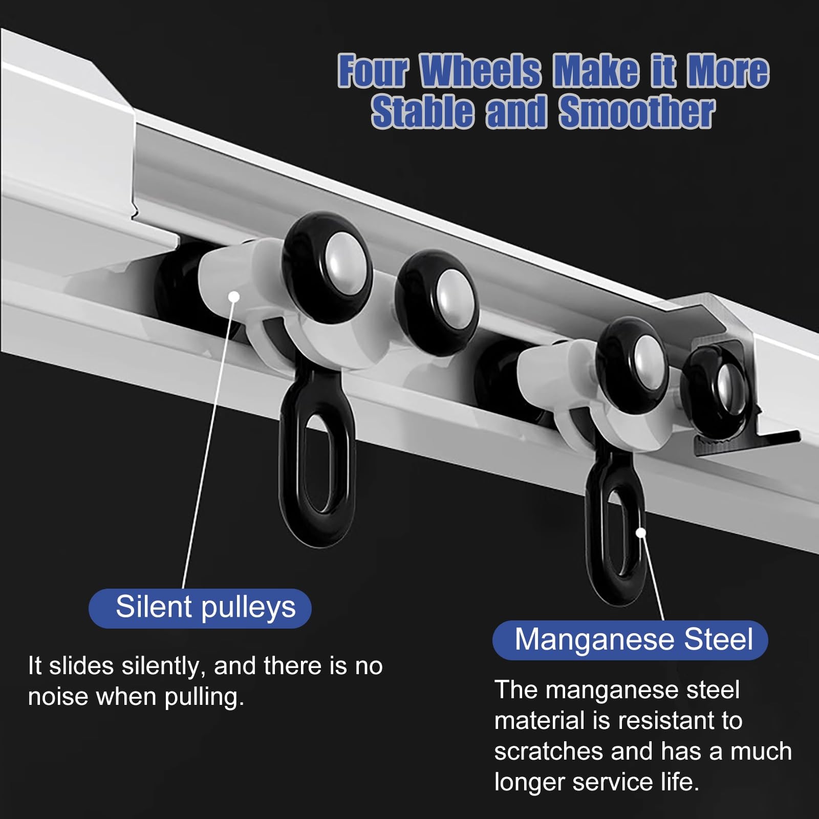 Système de rail de rideau robuste pour rideaux et séparateurs de pièce – Solution de suspension polyvalente, durable, facile à installer pour la décoration de la maison et du bureau