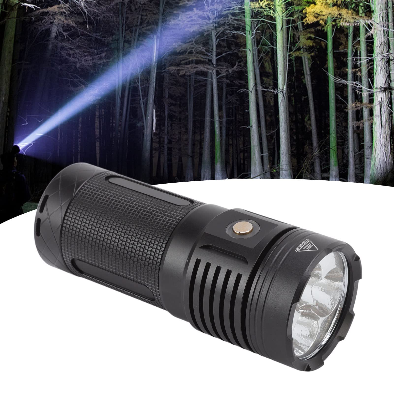 Cocoarm Latarka LED Stop Aluminium Mocna Latarka 8000 Lm 5 Trybów Ładowanie Typu C IPX6 Wodoodporny Zasięg 600 M na Kemping Piesze Wycieczki Wspinaczka Górska Jazda na Rowerze
