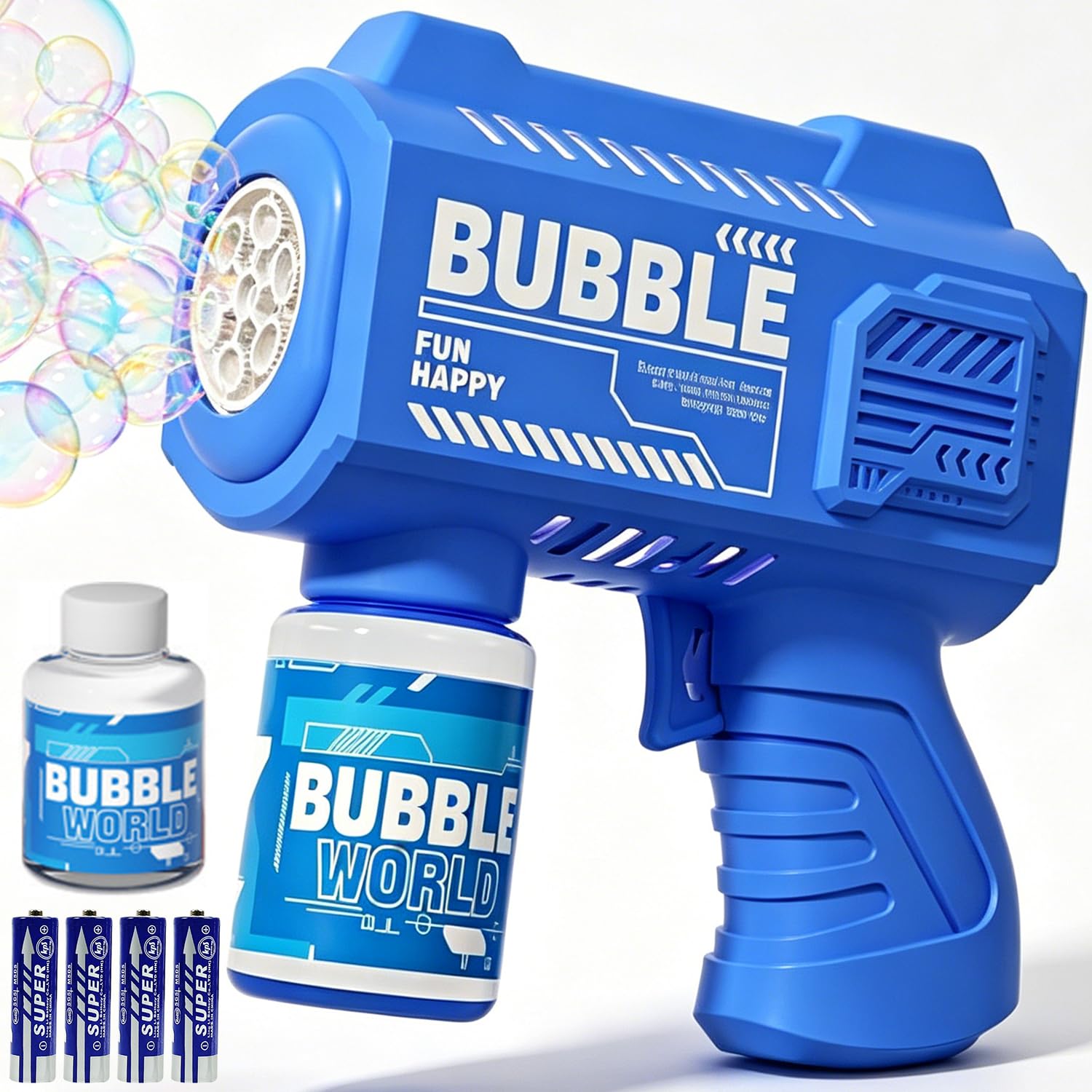 Bubbles Maker, Machine Gun Blaster, Portable Bubble Machine, Electric Silent Handheld Bubble Makers, Light Up Automatic Bubble Blower Toys for Party Wedding Outdoor Garden(Blue) — image 1