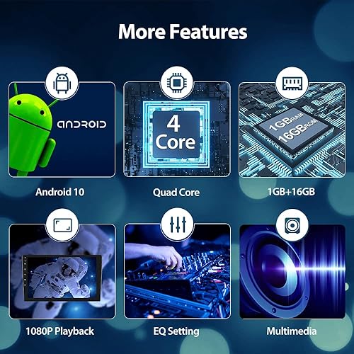 Miniatura 15 de Hikity 4+64 GB Android coche estéreo doble DIN 10.1 pulgadas pantalla táctil, Carplay Android Auto Radio con navegación GPS/espejo