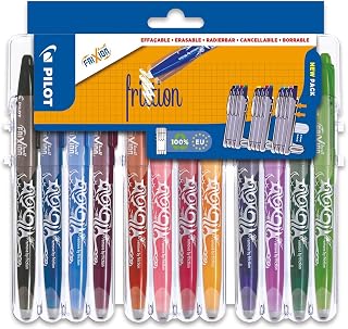 Pilot Frixion Rollerball 0.7mm Set to Go Pack of 12-Black/Blue/Red/Green/Sky Blue/Purple/Coral Pink/Apricot Orange/Pink/Light Green/Wine Red/Violet