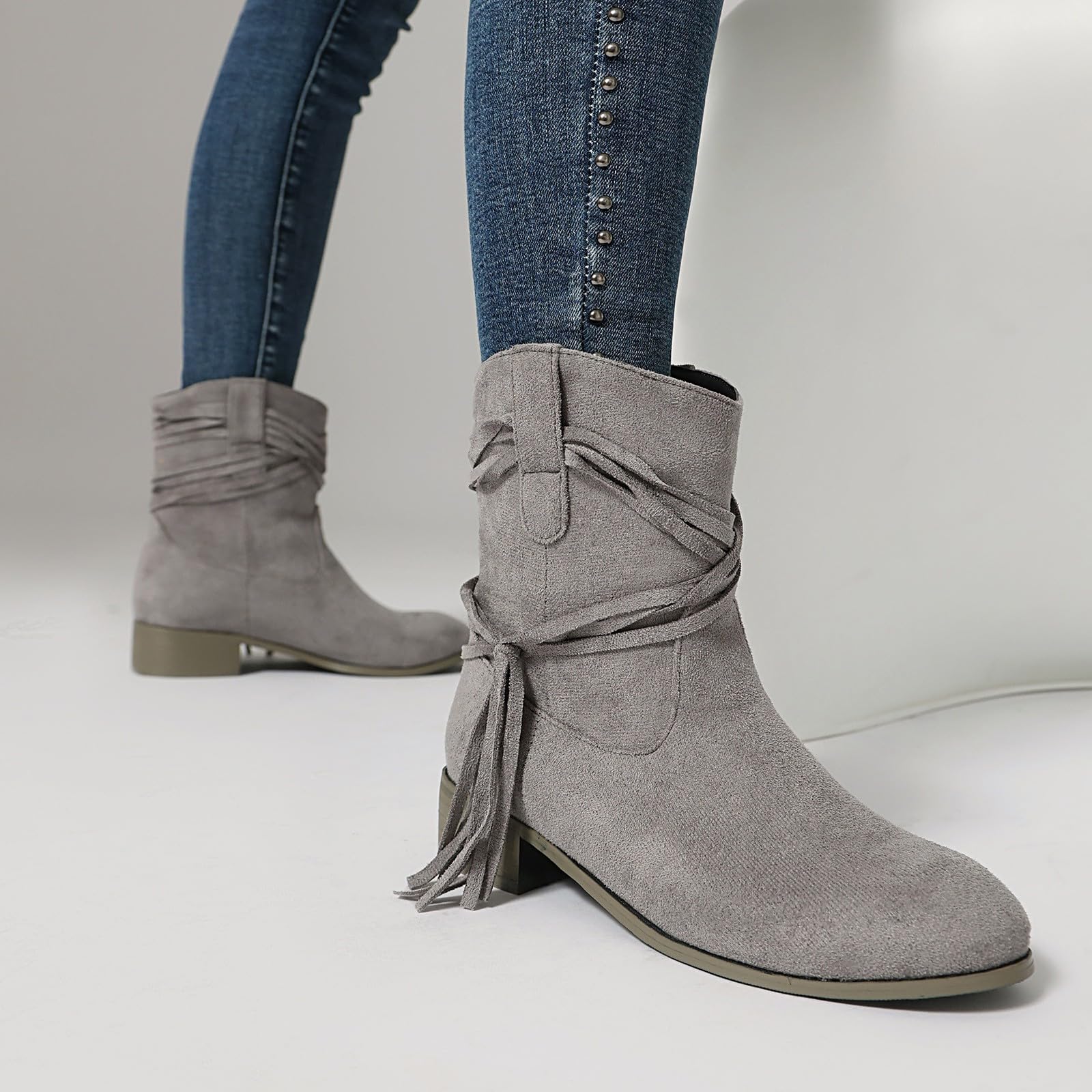 Stivaletti Donna Suola Antiscivolo Comodi con Tacco Stivali Leggero Antivento Chic Stivaletto Robusti Vintage Elegante Stivali da Pioggia Stivaletti per Esterno Neve Trekking e Giardino