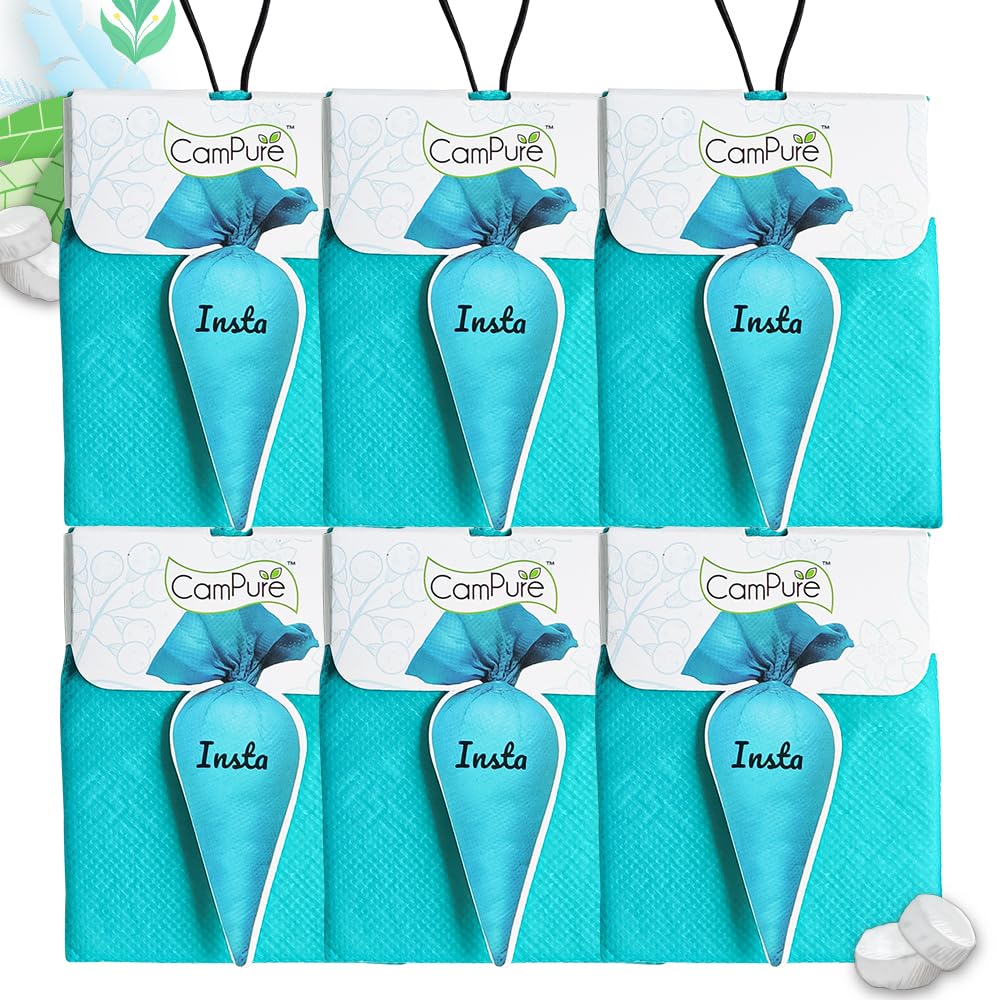 CamPure Camphor Insta Pouch (Original) Pack Of 6-100% Organic | Air Freshener For Car, Wardrobe, Office Cabin's, Drawers, Travel Bag & Bathroom-image-42