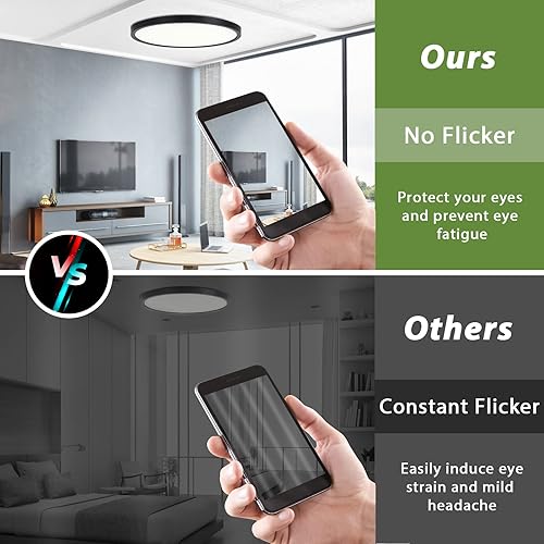 Miniatura 6 de Rezant Lámpara de techo LED de montaje empotrado de 12 pulgadas, 2400 lúmenes, luz de techo LED súper delgada, 3000 K4000 K6000 K, lámpara de techo