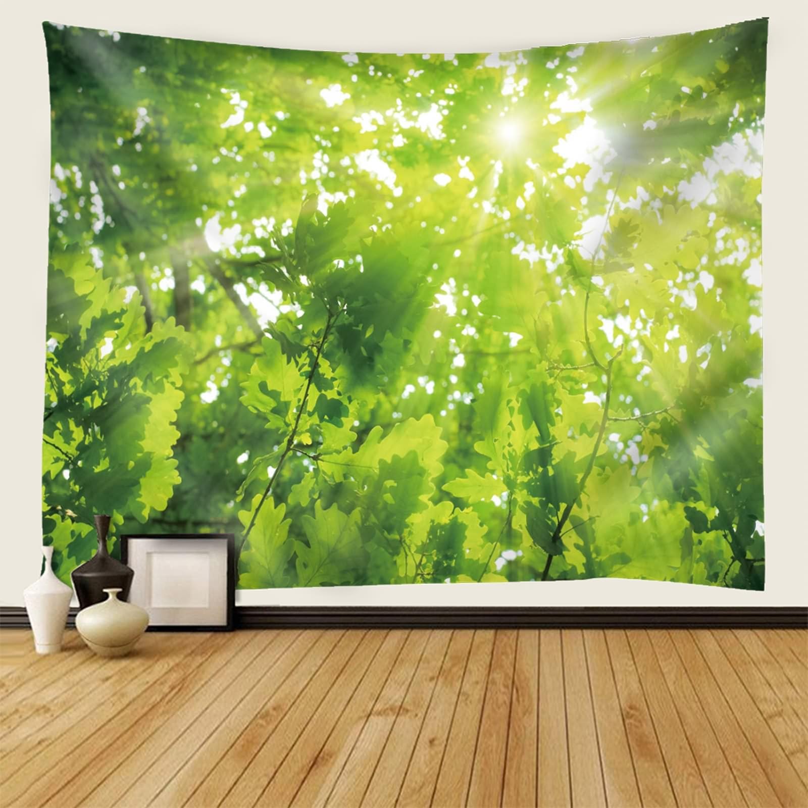 Tapiz de pared para dormitorio, 300 x 256 cm, color verde