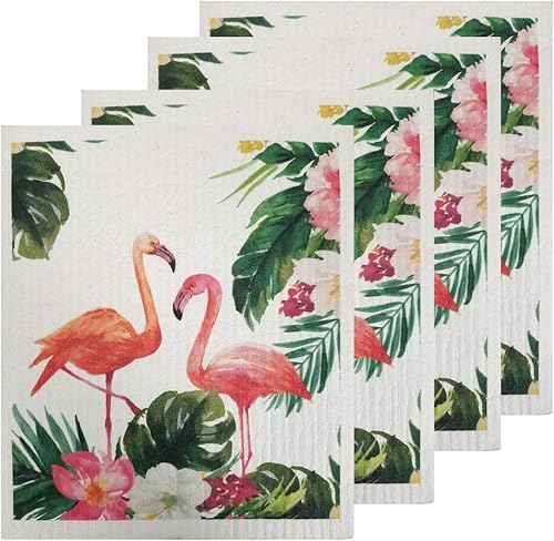 UMOYIT Juego de 4 paños de cocina reutilizables de secado rápido, absorbentes y paños de limpieza de secado rápido, sin olor (zorro)