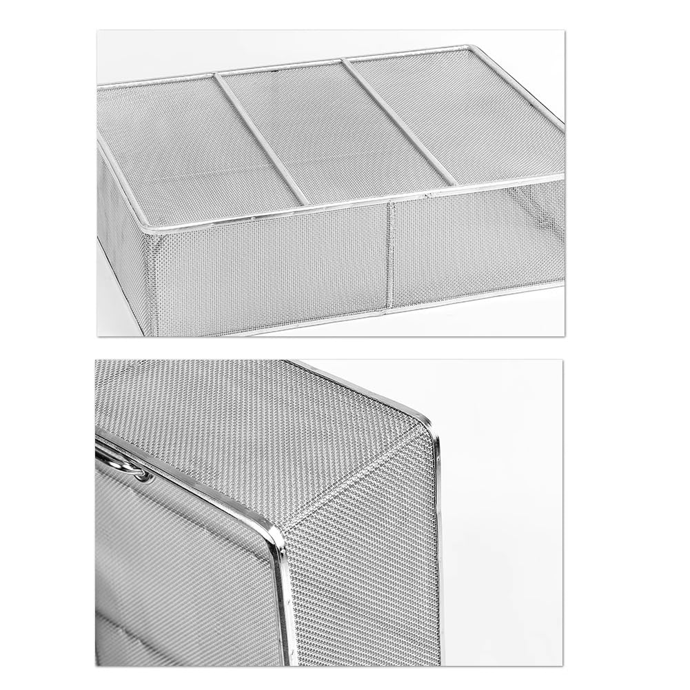 Cesta de desinfección de Instrumentos de Acero Inoxidable 304, Bandeja de Instrumentos médicos, Alta Temperatura y presión, para Instrumentos dentales médicos quirúrgicos (Size : 40 * 30 * 15cm)