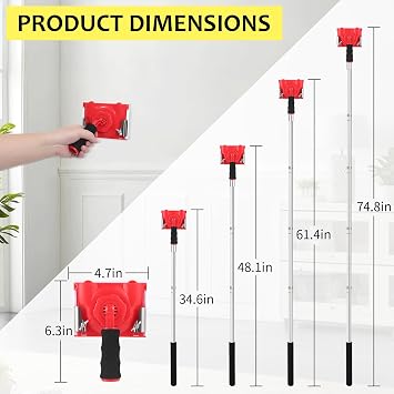 Paint Edger+ 2 Replace Pads -78 Adjustable Pole Ceiling & Corner Painting