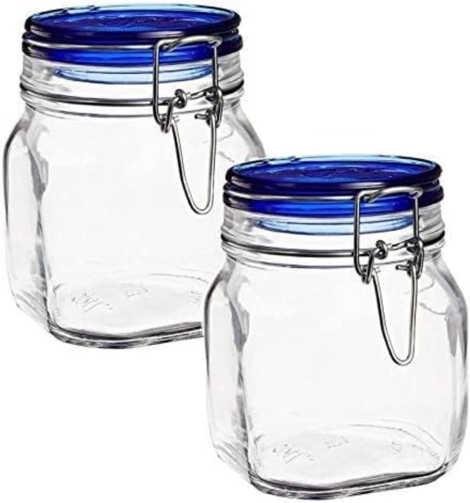 Fido Collection, 2 Pack, 25¼ Oz. Food Storage Glass Jars, Airtight Rubber Seal & Glass Lid, With Stainless Wire Clamp, Made In Italy.