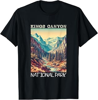 Kings Canyon National Park Vintage Hiking Camping Vacation T-Shirt