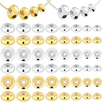 Vista 1 de 40 cuentas de tapón de 5/6/7/0.315 in, cuentas espaciadoras de silicona de latón con goma en el interior, cierres ajustables, cuentas sueltas